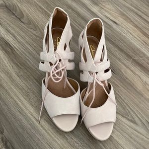 Clark’s suede heeled sandals